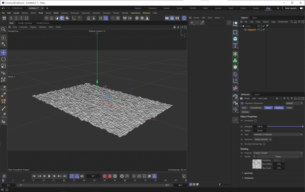 C4Dで海を作る