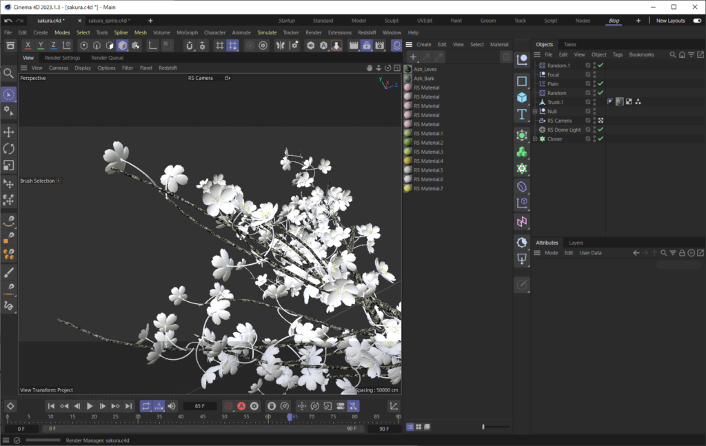 C4Dで桜を作る