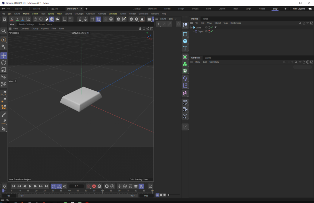 C4Dで板チョコを作る