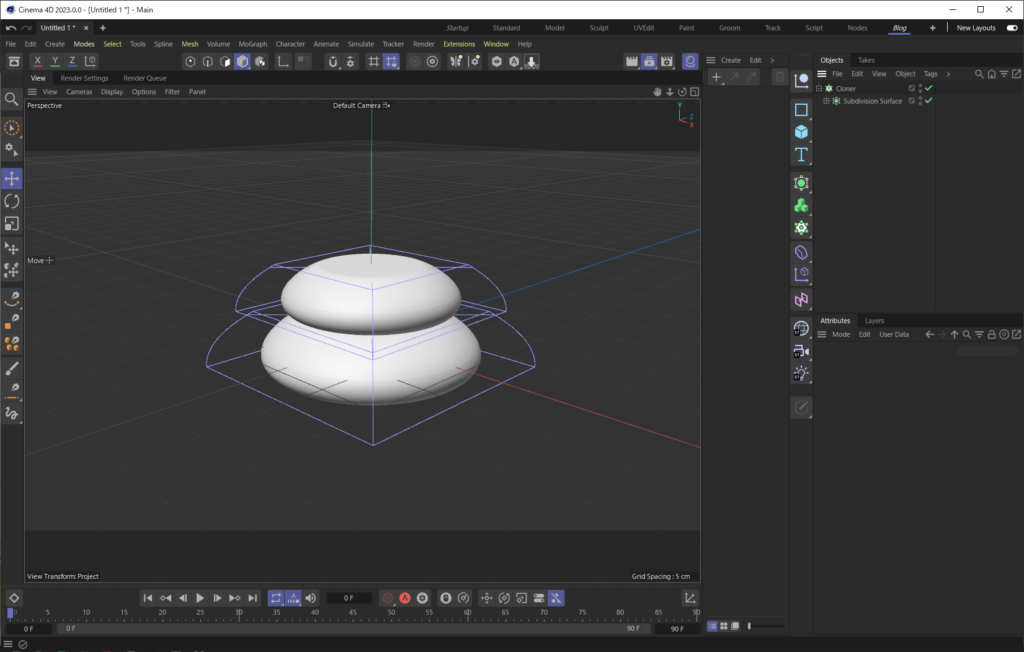 C4Dで鏡餅を作る