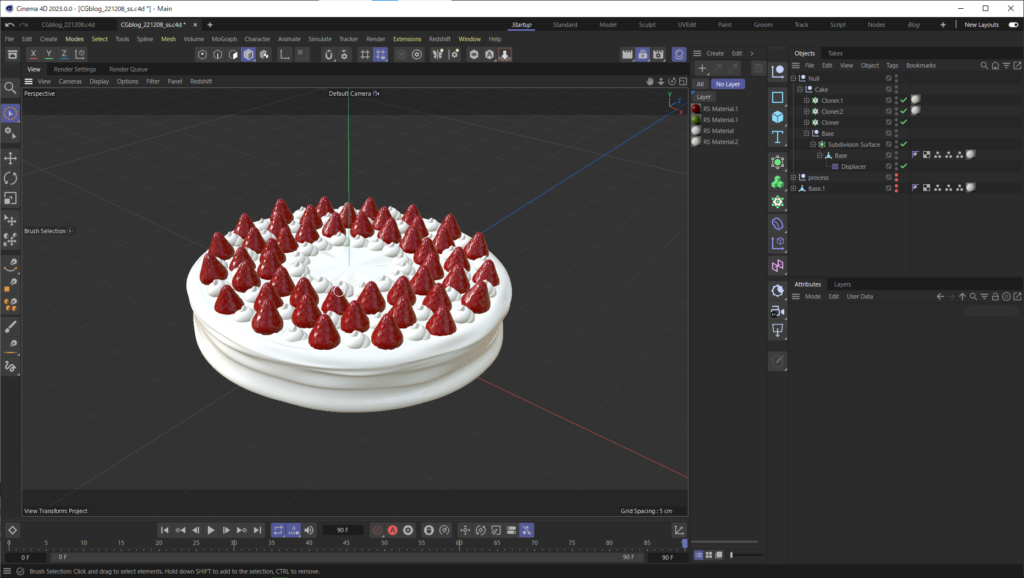 C4Dでケーキを作る