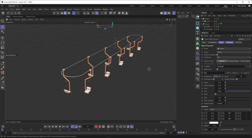 C4Dでリフトを作る