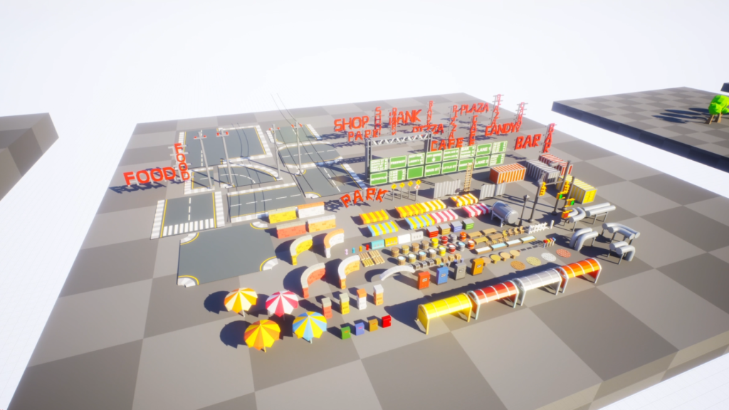 UE マケプレ2 月の無料コンテンツ「SimPoly Town」使ってみた！