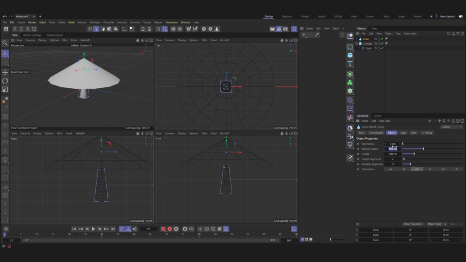 C4Dでキノコを作る